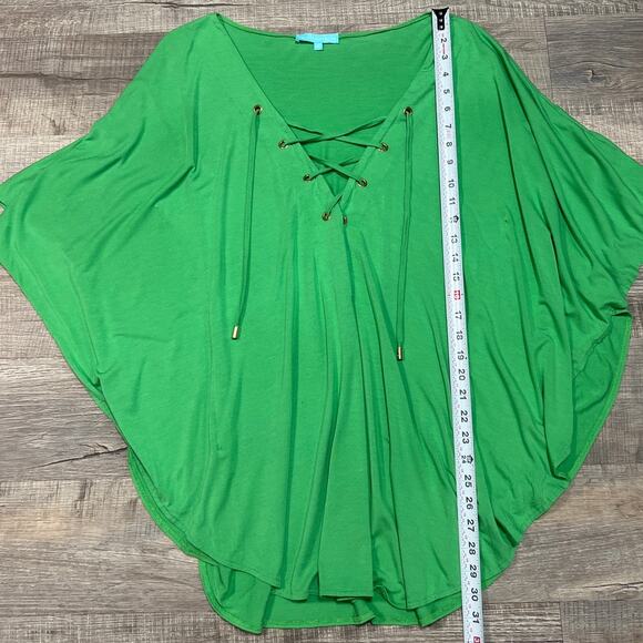 Melissa Odabash Size Medium Kimono Swim Cover Up Top Green Flowy Modal - Picture 6 of 9